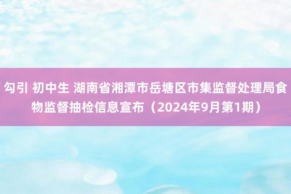 勾引 初中生 湖南省湘潭市岳塘区市集监督处理局食物监督抽检信息宣布（2024年9月第1期）